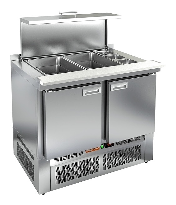 Стол для салатов HICOLD SLE3-11GN (2х1/1+3х1/6) с крышкой