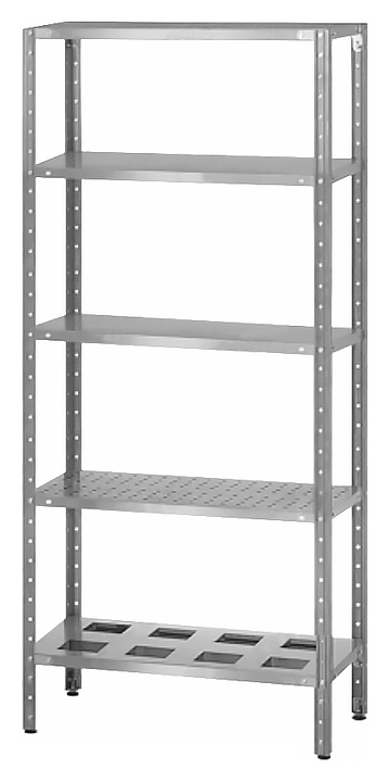 Стеллаж полочный комбинированный Mecon Norma СПЛ 800х500х1600 мм, полки-решетки, 5 шт.