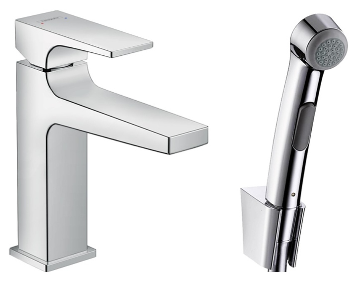 Смеситель для раковины с гигиеническим душем Hansgrohe Metropol 32522000