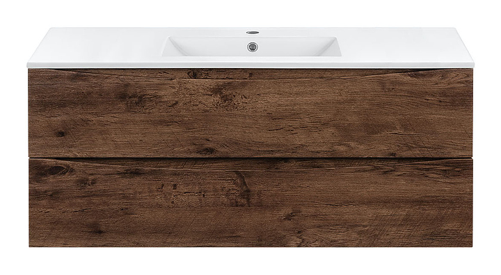 Тумба под раковину Vincea Mia 1200 R.Wood 120,9х46 см, с 2 ящиками, подвесная, темное дерево