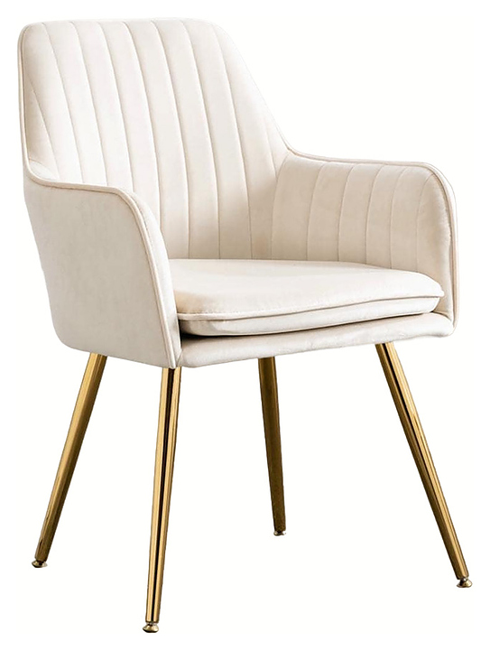 Стул Hesby Tranquil Synchrony (велюр / металл) бежевый / золото