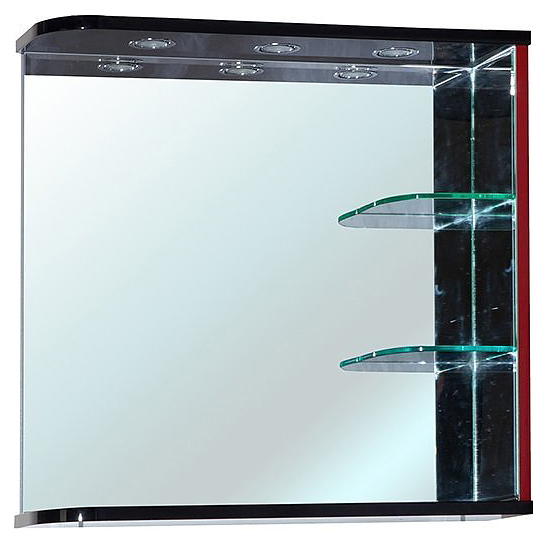 Зеркало Bellezza Рио 70 R черно-красное, правое