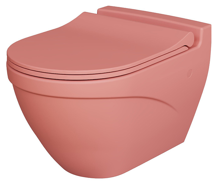 Унитаз подвесной с крышкой-сиденьем Ambassador Nord 133T20901-132T20901S розовый матовый