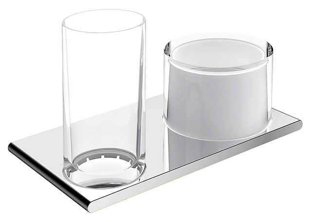 Держатель двойной со стаканом и дозатором жидкого мыла Keuco Edition 400 11553019000 хром