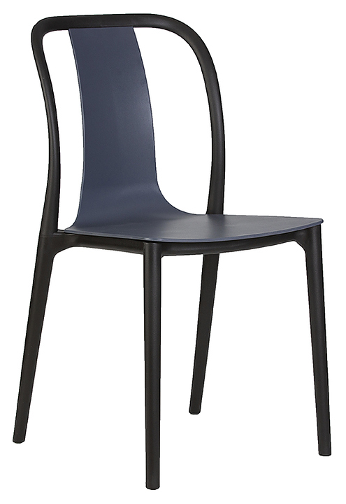 Стул обеденный DOBRIN 669PP-LMZL ADAM (черный, серо-голубой)