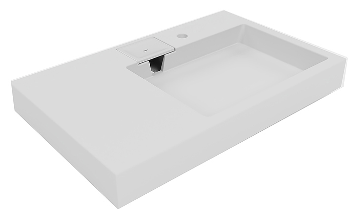 Раковина Stella Polar Солярис 80 80х50 см, правая, мрамор