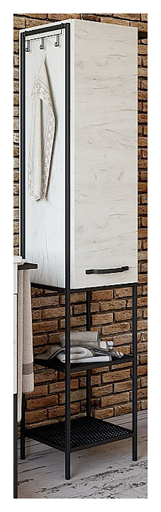 Шкаф-пенал Sanflor Бруклин правосторонний, дуб крафт, белый