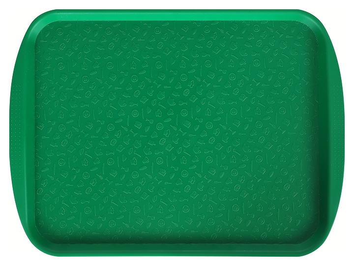 Поднос столовый Клен 355С 415х305 мм (полистирол) с ручками светло-зеленый