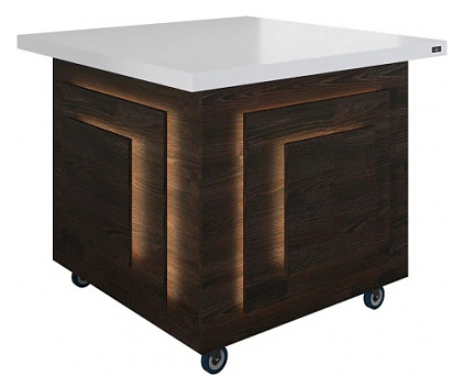 Салат-бар нейтральный без верхней полки Куб Luxstahl СБНК-1000 Premium Pafos (столешница из искусственного камня)