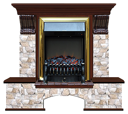 Камин Glenrich Бостон К Fobos BR Арбат красное дерево