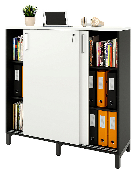 Локер ZAMM 3 полки МК 600 120х60х121 см фасад белый, корпус черный