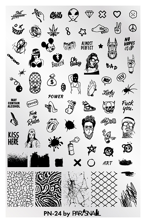 Пластина для стемпинга ParisNail PN-24 (95х145 мм)