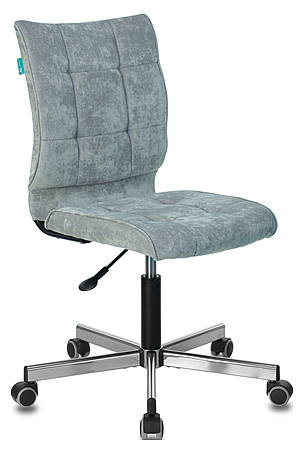 Кресло Бюрократ CH-330M/LT-28 без подлокотников серо-голубой крестовина металл велюр