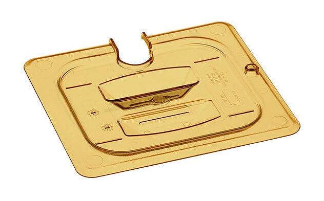 Крышка для гастроемкости Cambro 60HPCHN-150 GN1/6 H-PAN 176х162х10 мм поликарбонат, янтарный