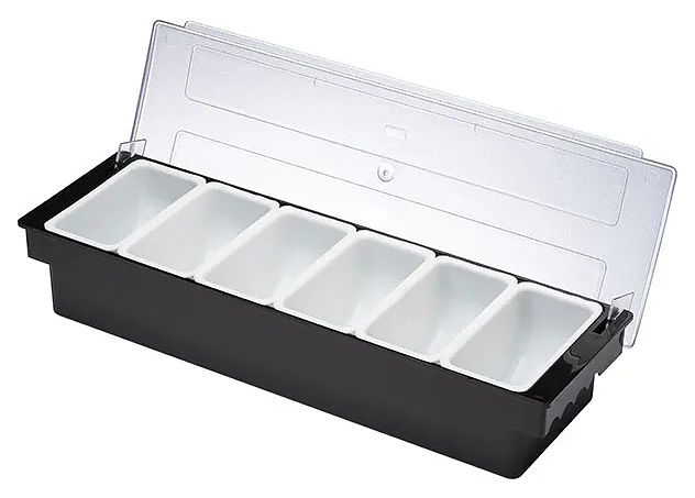 Контейнер для фруктов и приправ с крышкой ProHotel JD-B6B (6 отделений, с крышкой)