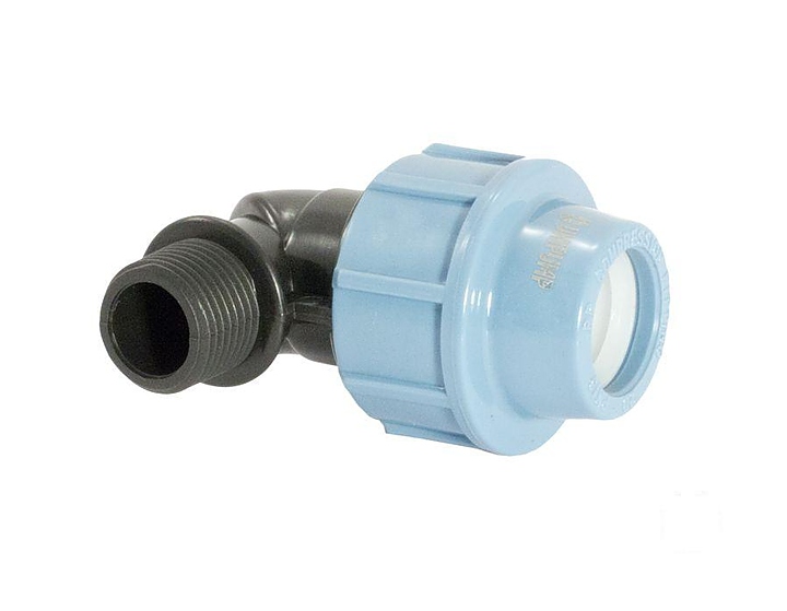 Фитинг Unipump для труб ПНД отвод 90 с наружной резьбой D32x3/4
