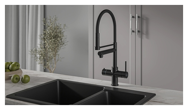 Система мгновенного кипячения воды 4 в 1 ArtisanTech Aquahot Rome BM, черный матовый