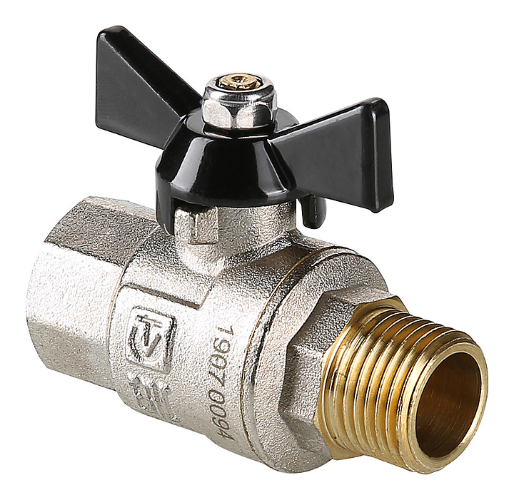 Кран шаровой VALTEC VT.318.N.04 PERFECT Ду 15 Ру100 ВР/НР полнопроходной бабочка усиленный латунь никель