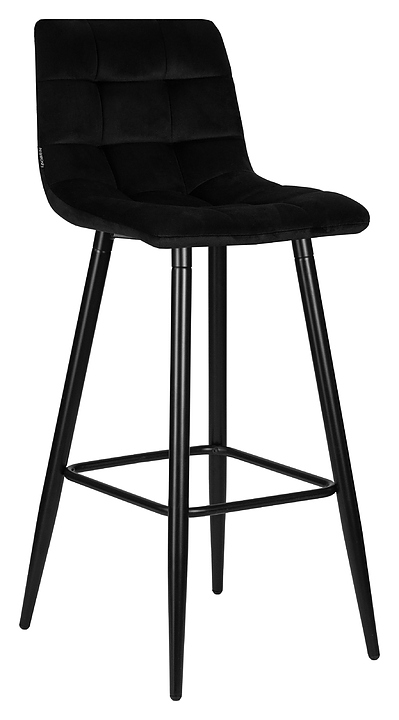 Стул барный DOBRIN 8078-LML NICOLE (черный велюр, черные матовые ножки)