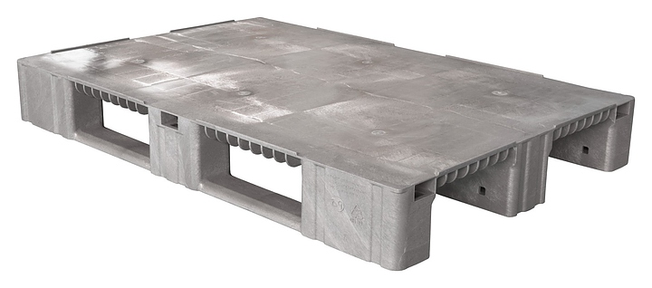 Паллет универсальный ТАРА.РУ TR 1208-1 (7) 1200х800х150 мм (сплошной на 3 полозьях) серый