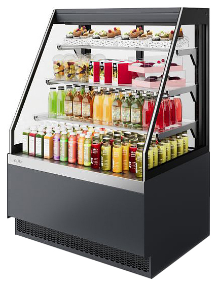 Витрина кондитерская Chilz VETE II KUB OFT 60 серый матовый, шлифованная нержавейка