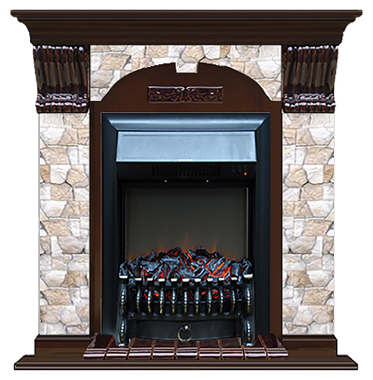 Камин Glenrich Арочный Fobos BL Арбат дуб 46