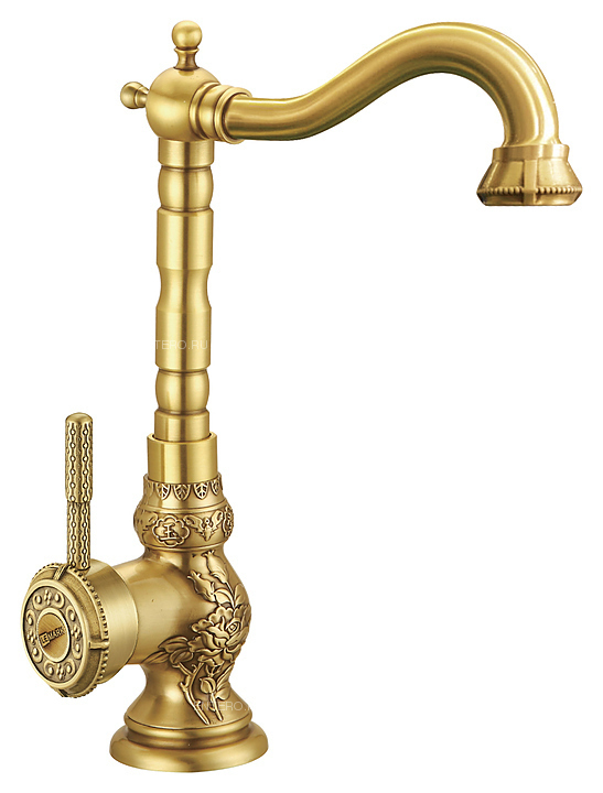 Смеситель для кухни LEMARK Jasmine LM6645B с высоким поворотным изливом, бронза