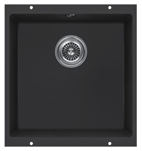 Кухонная мойка KUCHENSTERN 100BL10 UNDER 50 Ku-Granit 430х460х190 мм черный
