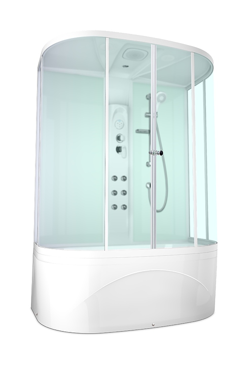 Душевая кабина с гидромассажем и блоком управления Domani-Spa Neat high DS01N158HWM10 150х80 см