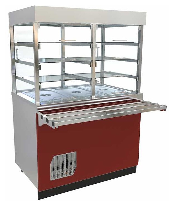 Прилавок-витрина холодильный Abat Сэйла ПВВ(Н)-70Е-С-НШ бордо