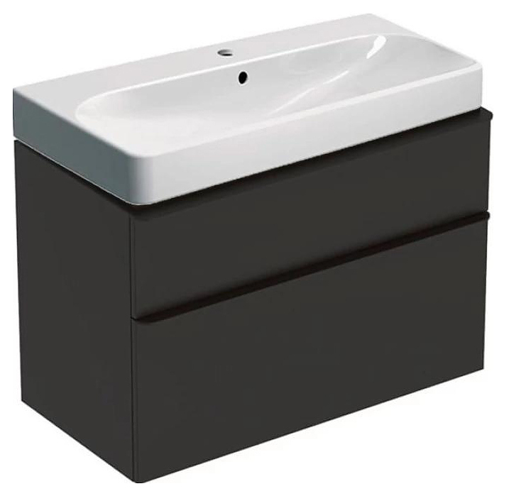 Тумба с раковиной Geberit Smyle Square 500.251.01.1+500.354.JK. 90 см