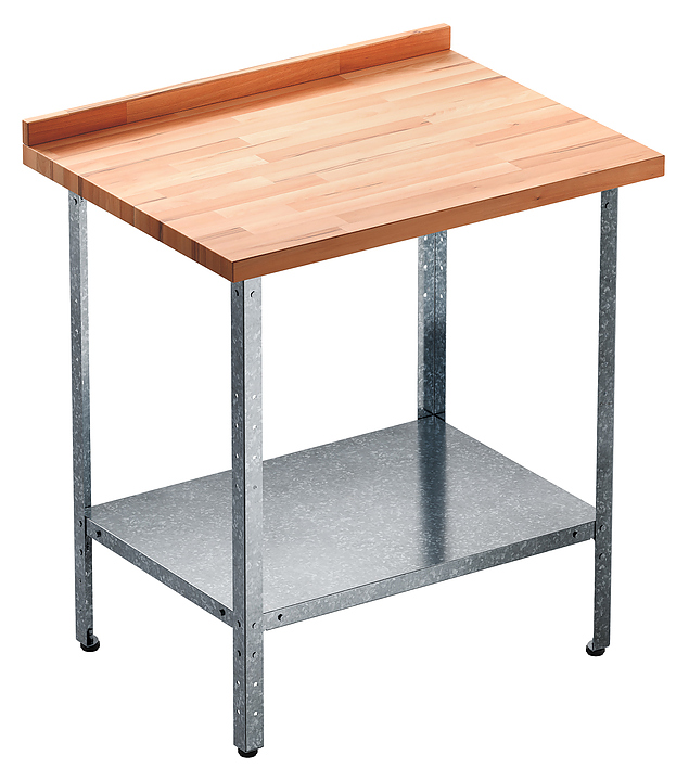 Стол кондитерский Мебель Фронт Бизнес СКБП 900x500x860 мм, полка сплошная, с бортом, бук