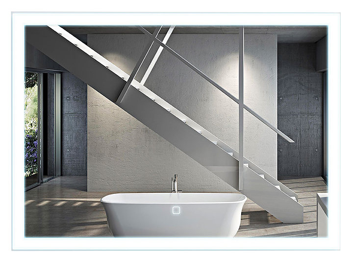 Зеркало Vincea LED VLM-2B100 100×80 см, в алюминиевой раме, c подсветкой, сенсорным выключателем и диммером