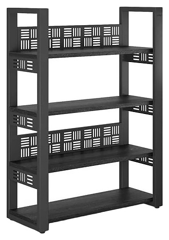 Стеллаж открытый КОБОР SO4-80/36 black/wood