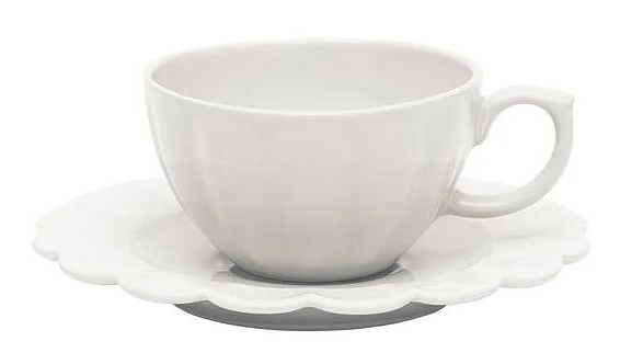 Пара чайная Oxford FLORA CAMELIA 152289 (чашка 220 мл и блюдце 16 см) белый