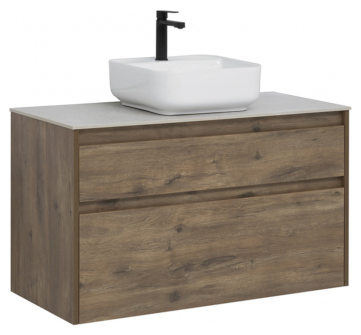 Тумба под раковину Aquanet Nova Lite 100 см 2 ящика, дуб рустикальный