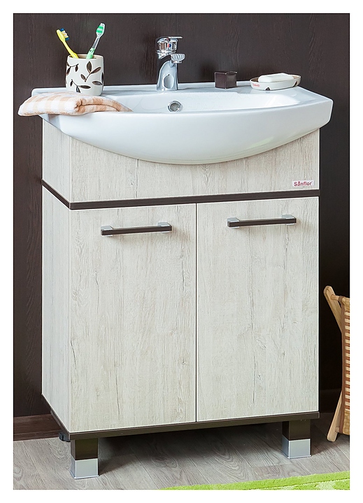 Тумба с раковиной Sanflor Толедо 75 см, венге, орегон