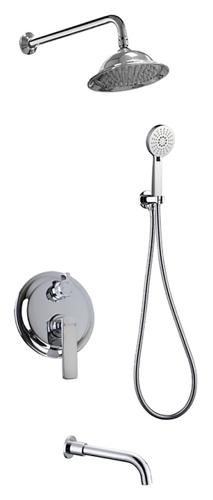 Комплект душевой Bronze de Luxe Pure A800/9143-3 встраиваемый, на 3 выхода, хром