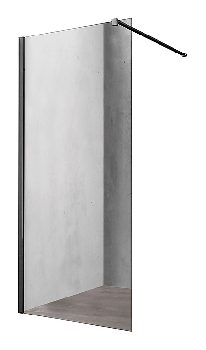 Перегородка душевая Vincea Walk-In VSW-1H110CLB 110х200 см прозрачное стекло, профиль черный матовый