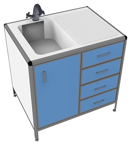 Стол-мойка лабораторная Мед Мебель MED 13.004al