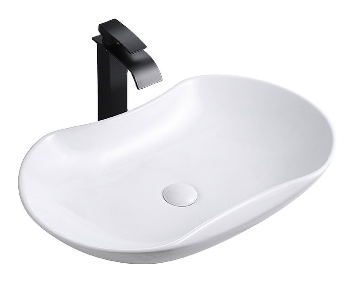 Раковина накладная Mira MR-6641 66х41 см, без отв. под смеситель, керамика
