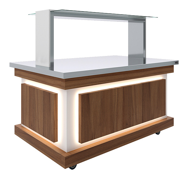 Салат-бар нейтральный Luxstahl СБН-1500 Premium Eco Wood