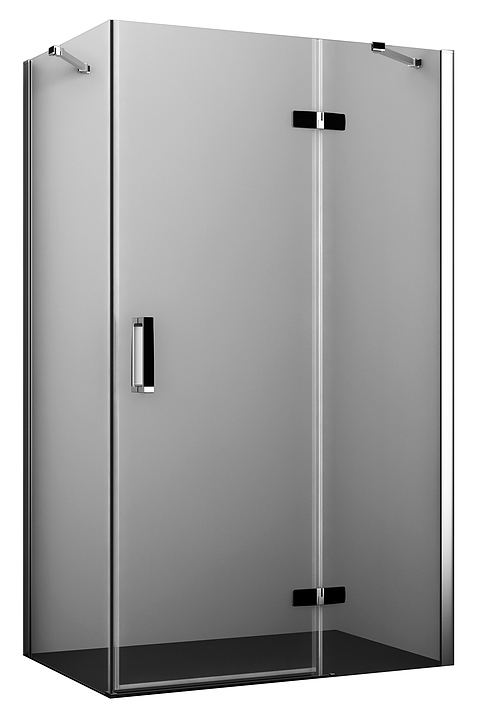 Уголок душевой Wasserkraft Aller 10H10RBLACK MATT 120х100 см, правый, серебристый профиль