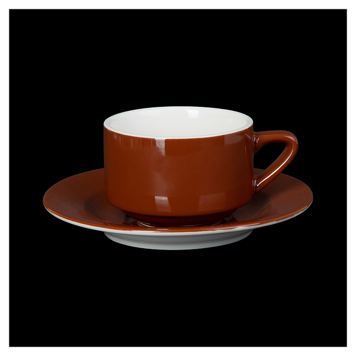 Чайная пара Corone Gusto 7925/7927 250 мл (фарфор) коричневая