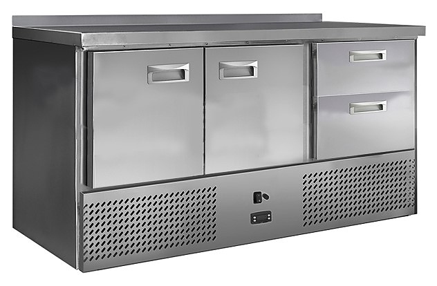 Стол холодильный Finist СХСн-700-2/2 (нижний холодильный агрегат, с бортом)