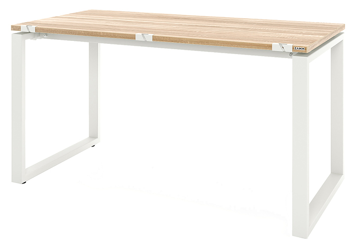Стол офисный прямой ZAMM Зета 60х30 ТР 1800х700 с пропусками, дуб бардолино/белый матовый