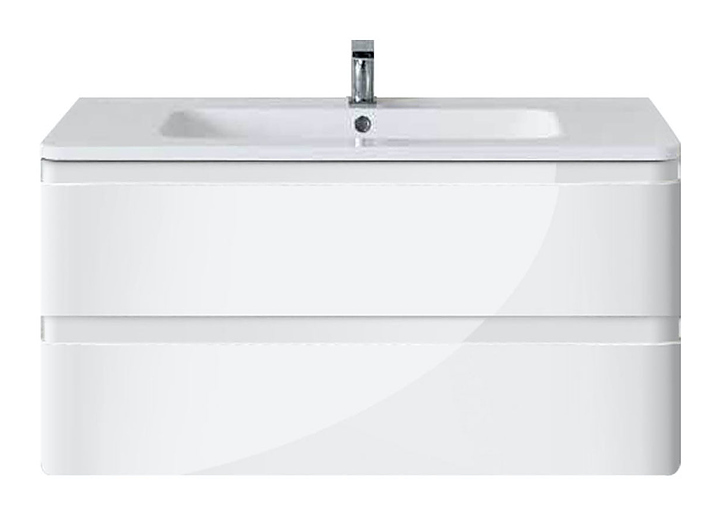 Тумба под раковину Vincea Alba 1000 L.White 99,4х47,6 см, с 2 ящиками, подвесная, белая эмаль