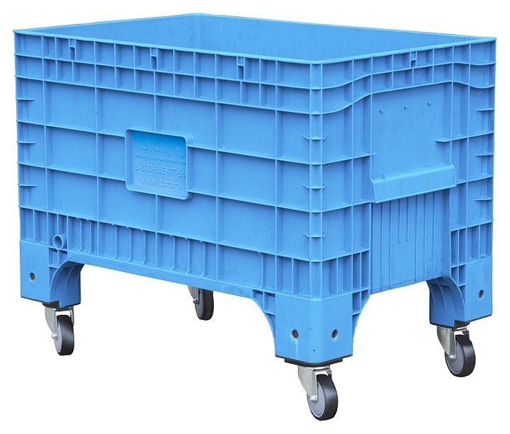Контейнер ТАРА.РУ B-Box 1065 Mini 1017х636х793 мм (сплошной на колесах) голубой