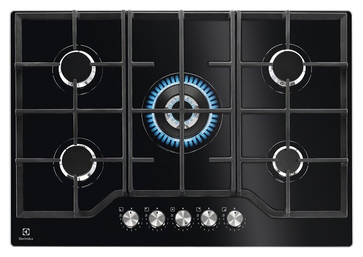 Варочная панель газовая Electrolux KGG75362K черное стекло