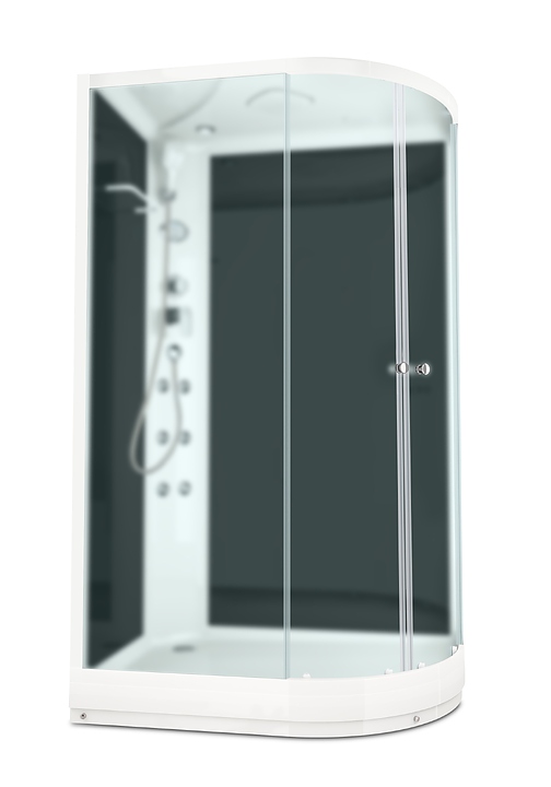 Душевая кабина с гидромассажем и блоком управления Domani-Spa Delight 128 R DS01D128RLBM10 120х80 см